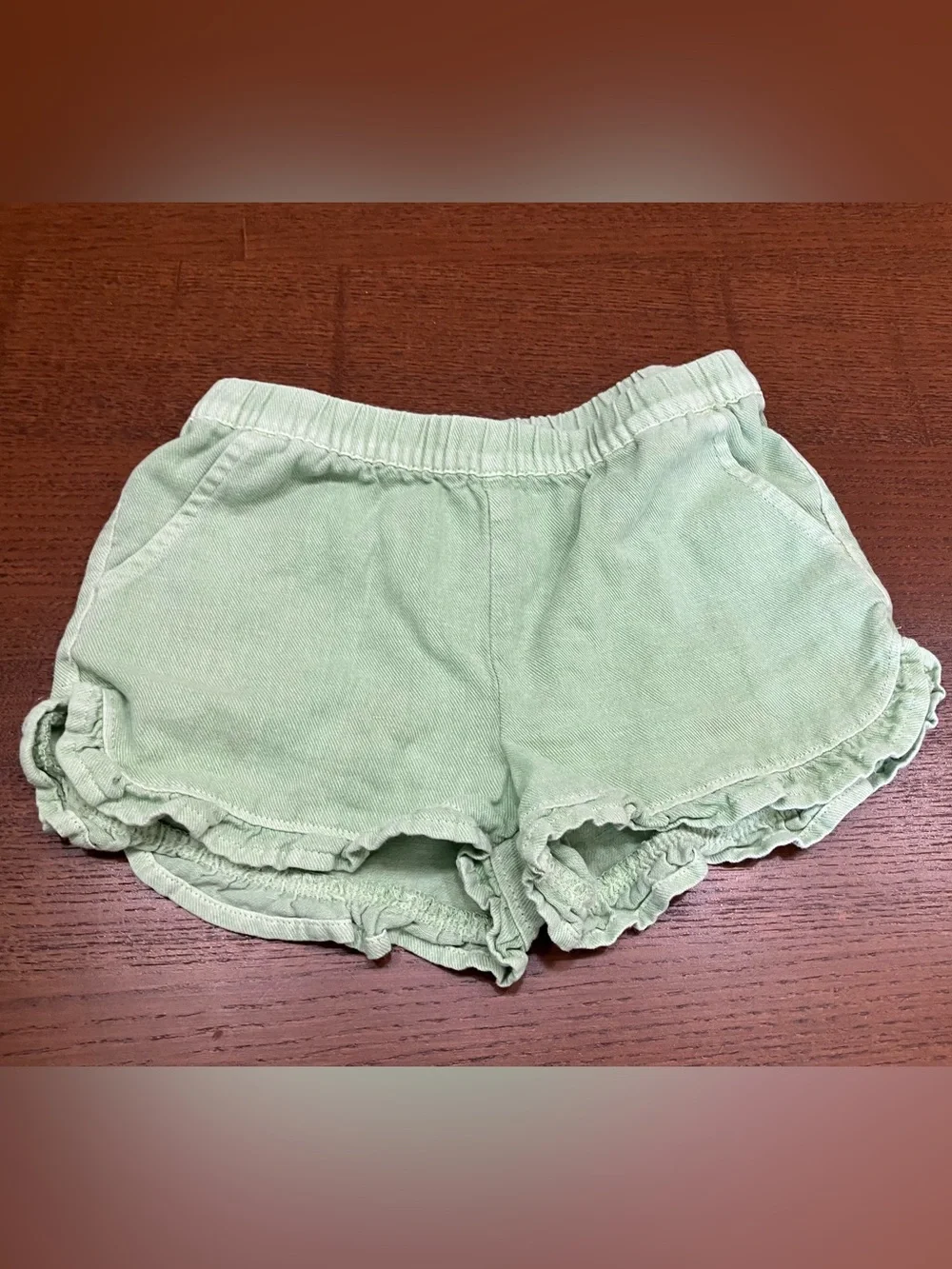 Cat & Jack Mint Green Ruffle Hem Shorts